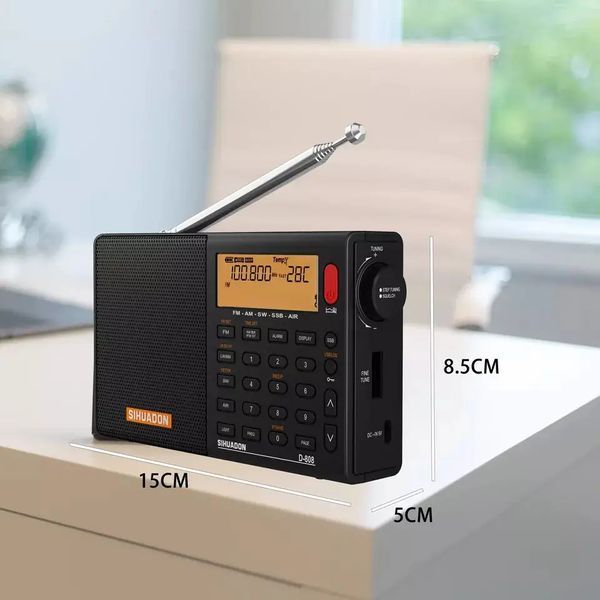 XHDATA D-808 DSP всехвильовий портативний радіоприймач, FM RDS, LW, MW, SW, SSB, AIR band 100007 фото